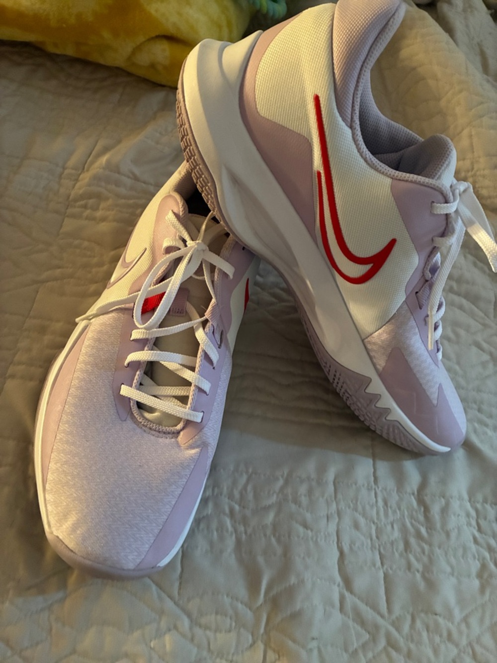 Nike men’s  Lavender Athletic Sneakers with Red Swoosh